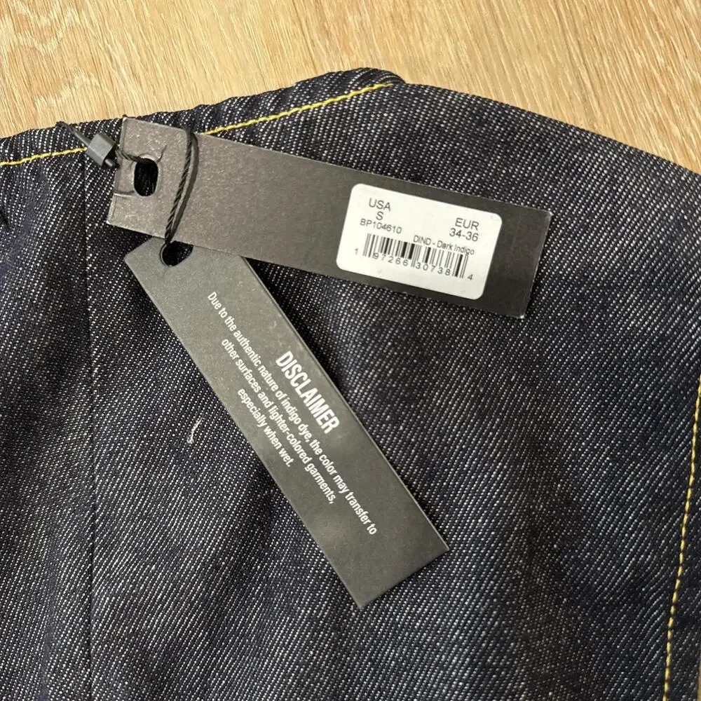 Navy denim vest with yellow - Picture 3 of 3